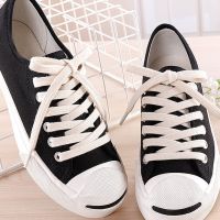 COD SDGREYRTYT DEDETRIPE1 Pair Cotton Flat Shoes Laces Canvas Available Length Double Layer Shoelaces