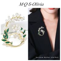 M·Q·S-Olivia   เครื่องประดับ เข็มกลัด รูปปีก ประดับไข่มุก และคริสตัล ขนาดเล็ก ระดับไฮเอนด์ แฟชั่นยอดนิยม สไตล์เกาหลี