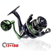 ZZOOI Metal Spinning Reel Shallow Line Cup and Deep Line Cup Fishing Wheel 13+1BB Speed Ratio 5.2:1 for Salt/Freshwater Lure Fishing