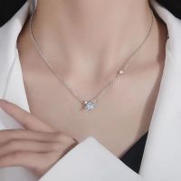 Fashion Women S925 Silver Plated Simple Zircon Planet Pendant Personalized Clavicle Chain Shine Zircon Pendant Women Jewelry Fashion Chain Necklaces