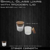 Small Glass Jars 50x50mm - 50 ml with Wooden Lid