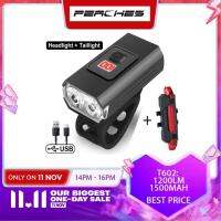 ♙ Bicycle Light 1500LM 2500MAH 6 Modes Bicycle Front Light Waterproof USB Rechargable Safety Light Bike Light Cycling Front Rear Light Power Display Cycling Accessories