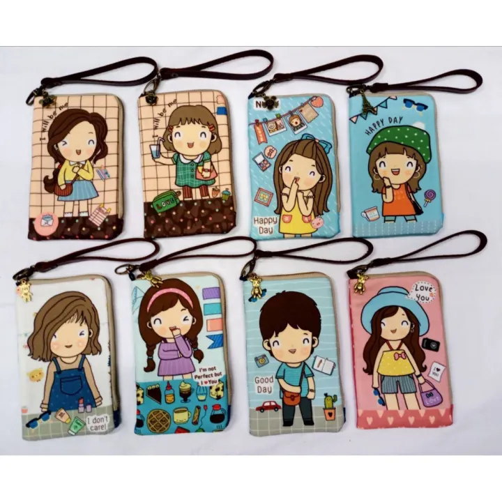 pre-order-1pc-cuties-2-mobile-phone-wallet-cases-กระเป๋าใส่โทรศัพท์มือถือได้-2-เครื่อง