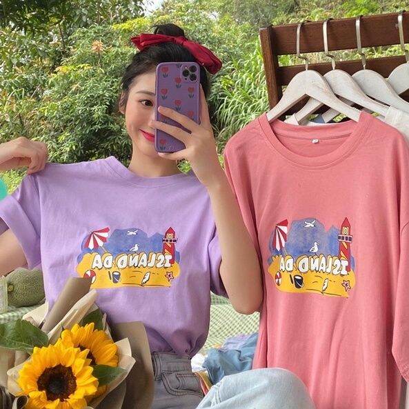 ถูกสุด-พร้อมส่ง-เสื้อยืดคอกลม-เสื้อโอเวอร์ไซส์-ผ้านิ่ม-พิมพ์ลายน่ารัก-มินิมอลล์สไตล์