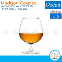 Ocean แก้วไวน์ 650 ml (6ใบ) Madison Cognac 1015N22 โอเชียน แก้วคอนยัค แก้วเมดิสัน แก้วน้ำ