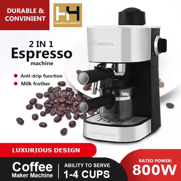 2 in 1 Espresso Coffee Maker Machine with Milk Frother Lazada PH