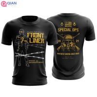 T SHIRT   Quick Dry Elastic Breathable 3D PRINT MENS TSHIRT BAJU JERSEY FRONTLINER ARMY FIGHT COVID-19 MALAYSIA HERO(READY STOCK)