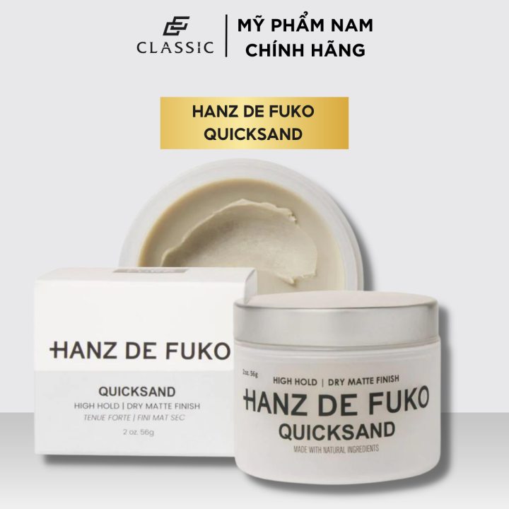 Sản phẩm Sáp vuốt tóc Hanz De Fuko QuickSand là sự kết hợp hoàn hảo giữa sáp vuốt và bột đánh bóng tóc, giúp tóc của bạn được xử lý và tạo kiểu dễ dàng hơn. Với độ bám cao và khả năng thay đổi kiểu tóc linh hoạt, QuickSand là sáp vuốt tóc lý tưởng cho những người muốn có kiểu tóc sành điệu và ấn tượng.