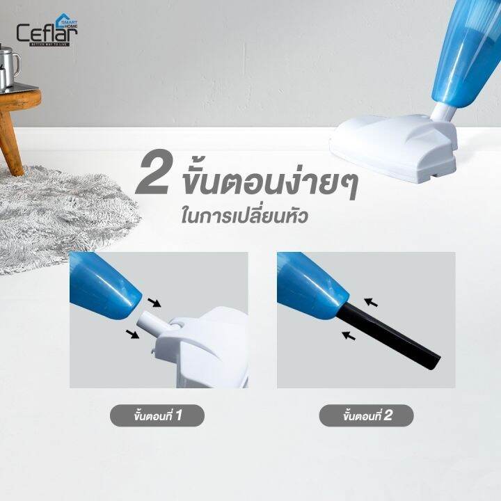 ceflar-เครื่องดูดฝุ่น-แบบด้ามจับ-2-in-1-rush-rod-vacuum-cleaner-รุ่น-cvc-01-คละสี