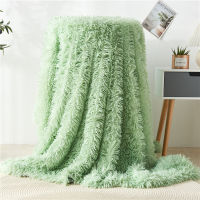 Winter Long Plush Shaggy Blankets On Beds Sofa Solid Green Hairy Warm Soft Home Throw And Bedspread Mink Fleece Sleep Nap Cover