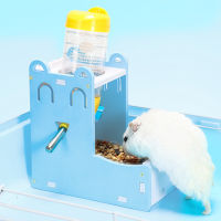 2 in 1 Blue Rat Hamster Automatic Pet Water Drinking Bottle Food Feeder Fountain Dispenser