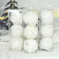 【cw】8cm White Christmas Ball Christmas Tree Ornament Xmas Decorations for Home 2023 New Year Tree Decorative Foam Balls 3Pcs ！