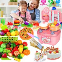 Pretend Play Food Sets for Kids Kitchen Pizza Toy Food Cutting Fake Food Fruits &amp; Vegetables Play Kitchen Accessories Gifts