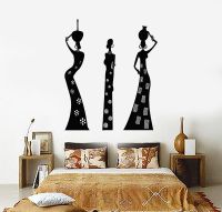 [COD] African Woman Vinyl Decals Wall Ethnic Stickers Bedroom Interior Mural LA949