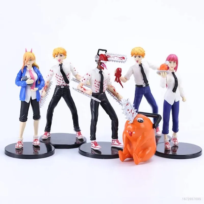 Anime Chainsaw Man Figure Denji Power Makima Pochita Action Figures 17cm  Hand Made Pvc Model Cute Ornaments Toys Gifts