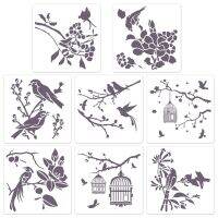 Hollow Flower Birds Template Stencil Reusable on  Wall Paper Card Canvas 8X Rulers  Stencils