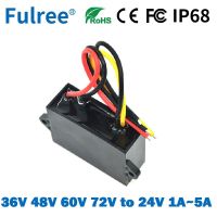 5A 3A 2A รถเข็นสำหรับตีกอล์ฟรถยนต์ DC 36V 48 V 60V 72V ไปยัง DC 24 V ตัวแปลงไฟฟ้า Step Down Buck รถยนต์36V 48 V ถึง24 V โมดูล Dropship