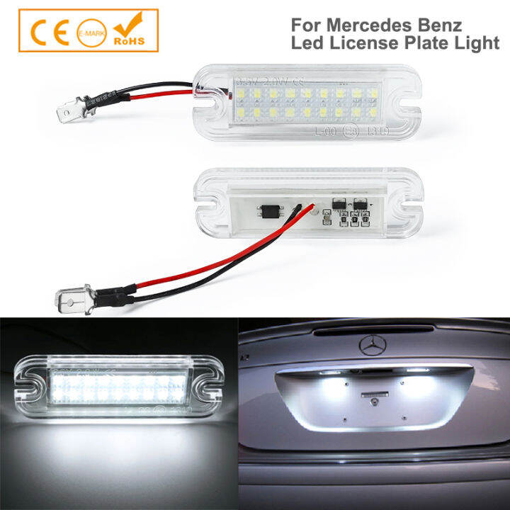 2pcs-no-error-white-led-license-plate-lights-car-accessories-for-benz-w463-g500-g550-g55-g63-g65-amg-number-plate-lamps