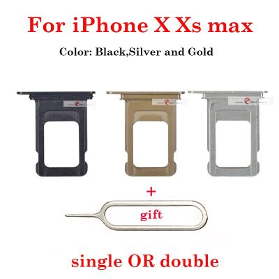 1ชิ้นอะไหล่ช่องเสียบซิมการ์ดที่ใส่ถาดแบบเดี่ยว &amp; คู่สำหรับ Iphone XXS Max