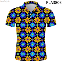 Summer  ☌♚polo Homme Flower Fashion Streetwear Casual Hombre Camisas De Polo Harajuku Cool 3d Printed Pol 2023 new polo shirt