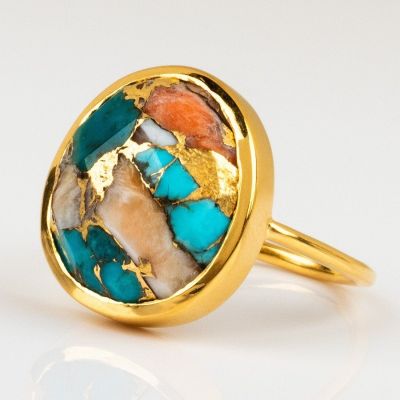 Fashion Women Bohemia Jewelry Irregular Colorful Pattern Rings for Women Gold Wedding Engagement Rings Delicate Vintage Jewelry