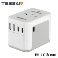 TESSAN Universal Travel Adapter International All-in-one Travel Charger พร้อม USB และ Type C Wall Charger สำหรับ US EU UK AUS Travel-EDCNM SHOP