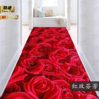 Pastoral Flower Carpets Living Room Hallway Corridor Area Rug Long 3D Floarl Bedroom Kitchen Rugs Anti-slip Bathroom Room Mats