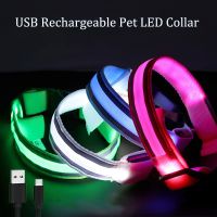 ✺ USB Rechargeable Dog Collar Light Luminous Flashing Glowing Bright Nylon Reflective LED Dog Collar Night Safety For Cats Puppy