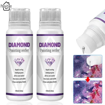 Diamond Painting Sealer,5d Diamond Painting Glue 120ml with Sponge Head,Shine Effect Sealer for Diamond Painting and Puzzle (4 oz)