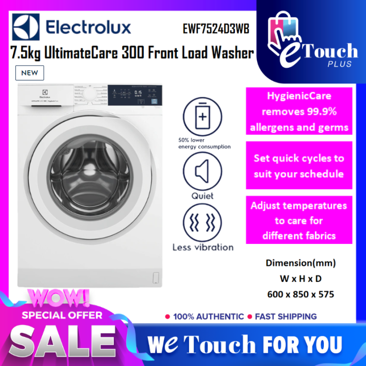 ELECTROLUX [ EWF7524D3WB ] 7.5KG INVERTER FRONT LOADING WASHING MACHINE ...