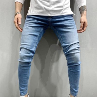 【CC】♚◆☾  Streetwear Men Jeans Stretchy Mid Rise Pockets Fly Denim Pants Mens Sweatpants Trousers 3XL