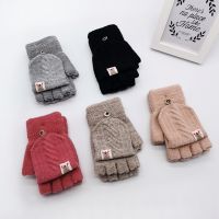 Winter Gloves Fashion Children Kids Men Women Winter Keep Warm Sweet Knitted Convertible Flip Top Fingerless Mittens Gloves