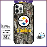 Pittsburgh Steelers Tree Camo Phone Case for iPhone 14 Pro Max / iPhone 13 Pro Max / iPhone 12 Pro Max / XS Max / Samsung Galaxy Note 10 Plus / S22 Ultra / S21 Plus Anti-fall Protective Case Cover