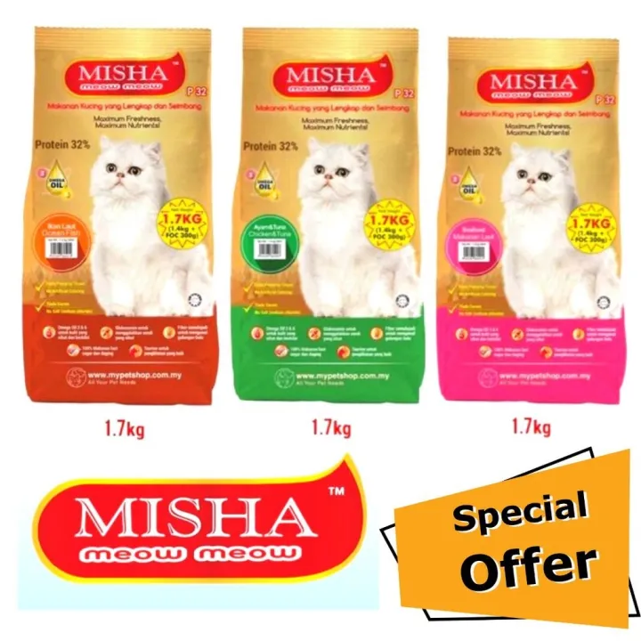 The new 2022 RePack Misha Dry Cat food kibbles kibble Makanan Kucing