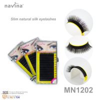 Navina Slim Natural Silk False Eyelashes Classic Human Hair Eyelash Extension Curly C Thickness 0.10mm Length