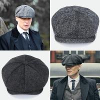 original High-end Beret mens octagonal hat Peaky Blinders hat Razor Party newsboy hat painter hat trendy winter black beret hat