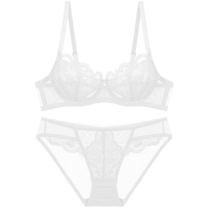2023-korean-ultrathin-cup-bra-set-push-up-underwear-set-embroidery-gather-bra-plus-size-lace-lingerie-sets-for-bra-and-bottom