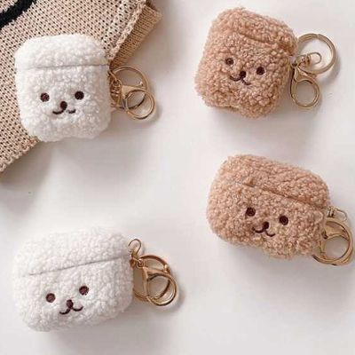 Cute Fluffy Bear Earphone Case For Apple Airpods 3 1 2 Pro 2Case Cover Lovely Fur Cover For Airpods pro2 3 case for airpod 3 pro Headphones Accessorie