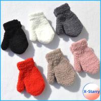 ถุงมือนุ่ม X-STARRY ให้ความอบอุ่นสำหรับเด็กทารกสีลูกอมนิ้วเต็มของเล่นการรับสารภาพฤดูหนาว