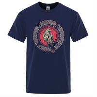 Viking Ragnars Raven Print T Shirt Tshirt 2022 Hop Men T Shirts Male Gildan