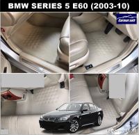 พรมปูพื้นรถยนต์ BMW SERIES 5 E60 (ปี2003-10) ยางปูพื้นรถ ลายหนังแท้ 5ชิ้น