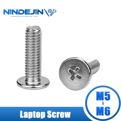 NINDEJIN 5-50ชิ้น M5 M6เซนติเมตรแล็ปท็อปสกรูสแตนเลสบางหัวเครื่องสกรูข้ามฟิลลิปเวเฟอร์หัวสกรู