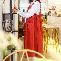 Long Cotton Apron Florist Artist Painter Craft Flower Shop Work Wear Waitress Cafe Barista Pastry Chef Catering Uniform E87