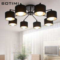 BOTIMI Japaness Ceiling Lights With Cloth Lampshades For Foyer White Lamparas de techo Surface Mounted Bedroom Lighting