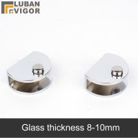 Semi-circular Alloy glass clip/clamp shelf clipFor 8-10mm glass mirror surfaceNo rust beautifulBathroom Hardware