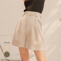 MYLAR - CANNOLI SHORTS กางเกงขาสั้นพับขาเอวสูง กระเป๋าล้วง สี beige, green