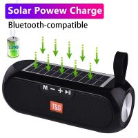 Powerful speaker with solar plate Bluetooth-compatible Stereo Music Box Power Bank Boombox waterproof USB AUX FM radio