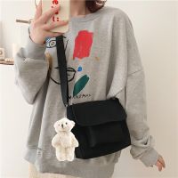 Women Canvas Small Diagonal Cross Bag Youth Fashion Version Large Capacity Cartoon Student Shoulder Bag Travel Messenger Bags