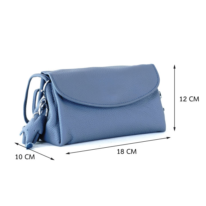 กระเป๋าหนังผู้หญิง-กระเป๋าหนังสะพายข้างผู้หญิง-สีเทาฟ้า-รุ่น-b-blu-616-mia