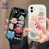 เคส UPaitou สำหรับ iPhone 15 14 13 12 11 Pro Max X XR Xs Max 8 7 6S Plus SE 2020น้อยน่ารัก3D สัตว์ประหลาดเคสโทรศัพท์ปิดขอบโค้งมนฝาครอบป้องกันเนื้อนิ่ม TPU